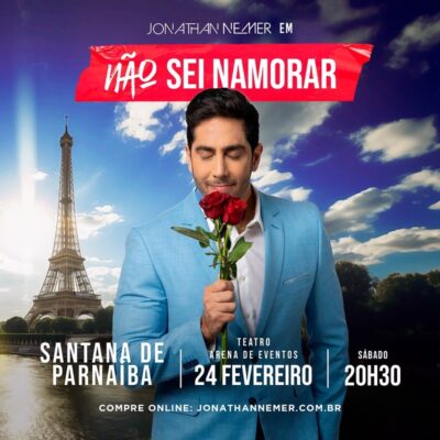 Sábado, 24/2, tem Jonathan Never em Santana de Parnaíba