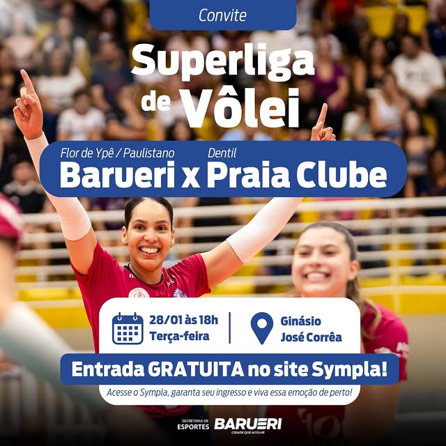 Superliga Feminina de Vôlei: Barueri enfrenta Praia Clube dia 28