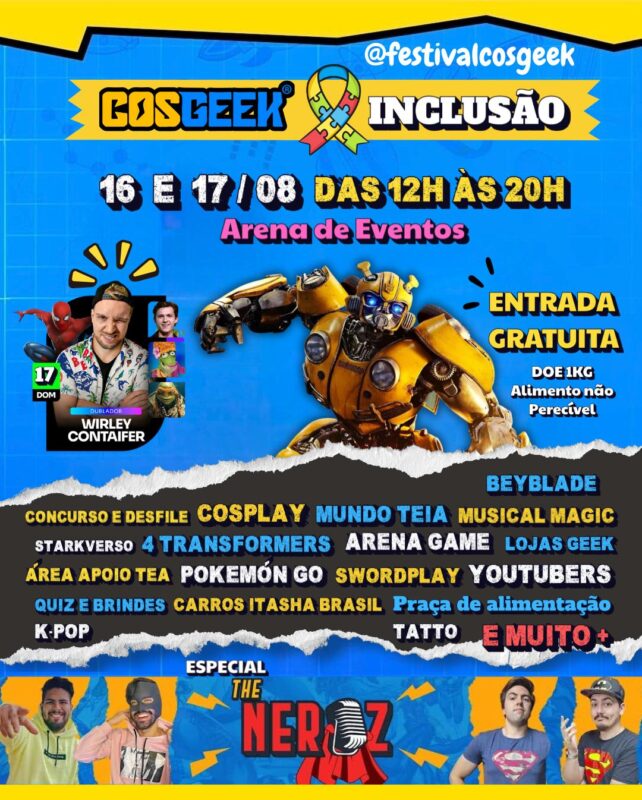 Cosgeek Inclusão chega a Santana de Parnaíba em 16 e 17/8