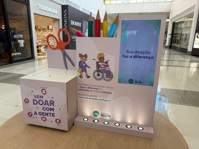 Shopping Tamboré arrecada materiais escolares e livros literários